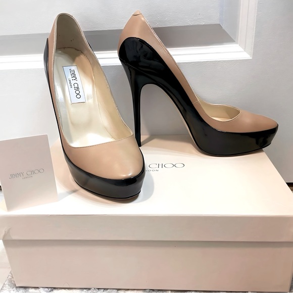Jimmy Choo Shoes - Jimmy Choo Stilettos Nude/Black Size 38